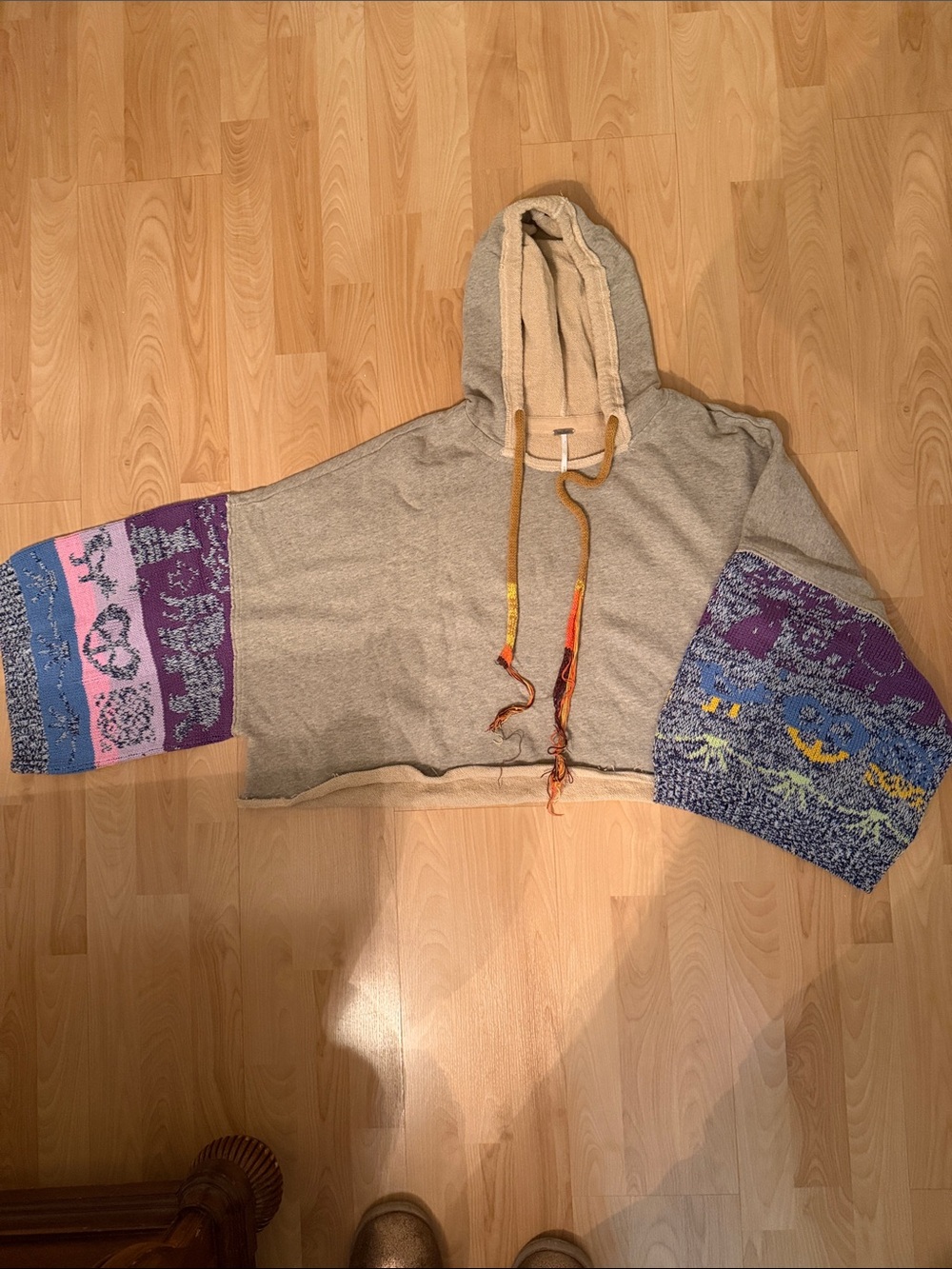 Free People Lazy Daze Pieced Hoodie in Kaleidoscope Combo